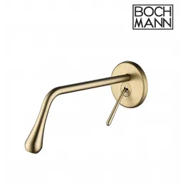 Смеситель TROPFEN-MG, встраиваемый в стену, для раковины, матовый золотой BOCH MANN BM8927