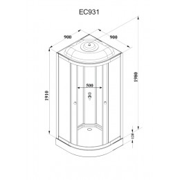 Кабина EC931 душевая PARLY (90х90х210)