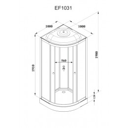 Кабина EF1031 душевая PARLY (100х100х210)