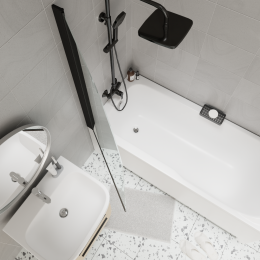 Шторка для ванной распашная F04B, PARLY (130x75)