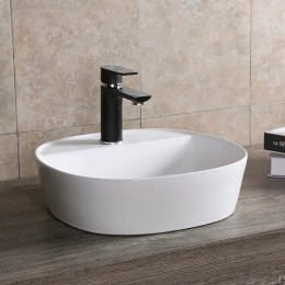 Раковина CR0075 накладная, белая, квадратная, с отверстием под смеситель 400х400х120 Ceruttispa