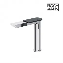 Смеситель COMO CB XL для раковины BOCH MANN BM9631 (высокий, ХРОМ, ручка цвет ЧЕРНЫЙ, с картриджем SCC 30мм)