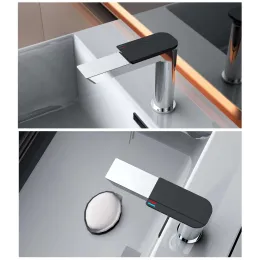 Смеситель COMO CB XL для раковины BOCH MANN BM9631 (высокий, ХРОМ, ручка цвет ЧЕРНЫЙ, с картриджем SCC 30мм)