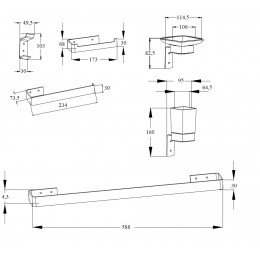 Набор аксессуаров CR-D01B для ванной BOCH MANN из нержавеющей стали, цвет черный