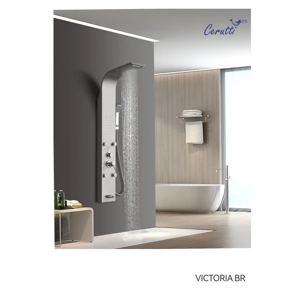 Панель VICTORIA BR   душевая из нержавеющей стали с форсунками Ceruttispa CT9980, цвет матовая нержавеющая сталь