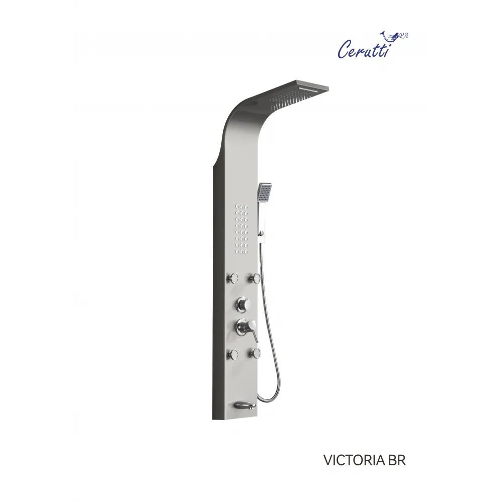 Панель VICTORIA BR   душевая из нержавеющей стали с форсунками Ceruttispa CT9980, цвет матовая нержавеющая сталь