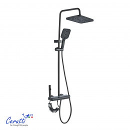 Душевая стойка Ceruttispa НИВЕС (NIVES) цвет графит, с LED подсветкой