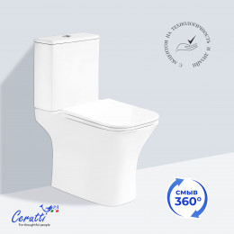 Унитаз напольный Ceruttispa ВЕТТОРЕ (VETTORE) CT7192 безободковый (650x340x770)