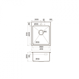 Omoikiri Akisame 41-GB нерж. сталь/графит