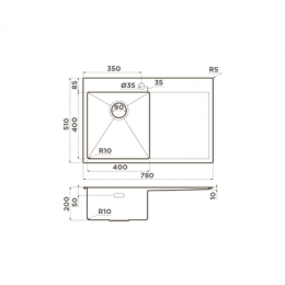 Omoikiri Akisame 78-L-GM нерж. сталь/вороненая сталь