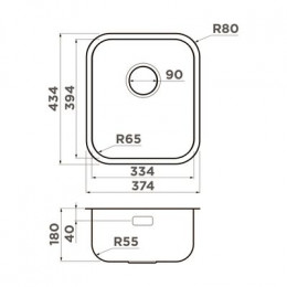 Omoikiri Omi 38-U/I-IN нерж. сталь/нержавеющая сталь