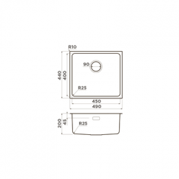 Omoikiri Tadzava 49-U/I-GM нерж. сталь/вороненая сталь