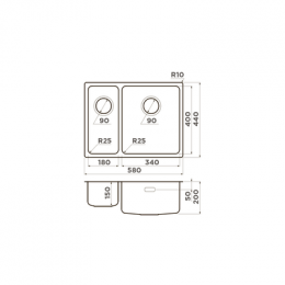Omoikiri Tadzava 58-2-U/I-R-IN нерж. сталь/нержавеющая сталь