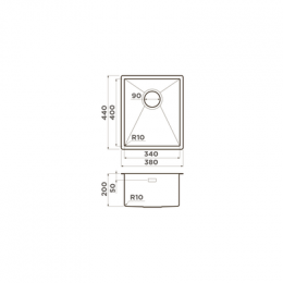 Omoikiri Taki 38-U/IF-GM нерж. сталь/вороненая сталь
