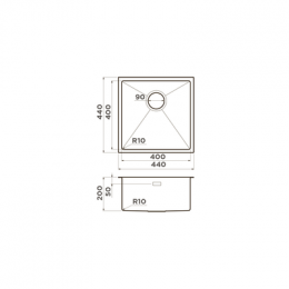 Omoikiri Taki 44-U/IF-GB нерж. сталь/графит