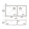 Omoikiri Taki 85-2-LB-U/IF Side-GB нерж. сталь/графит