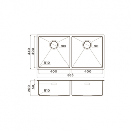 Omoikiri Taki 86-2-U/IF-GM нерж. сталь/вороненая сталь