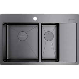 Omoikiri Akisame 78-2-L-GM нерж. сталь/вороненая сталь