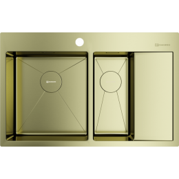 Omoikiri Akisame 78-2-L-LG нерж. сталь/светлое золото