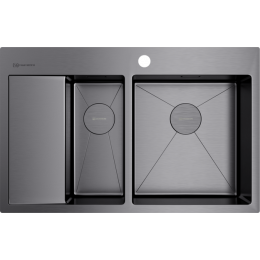 Omoikiri Akisame 78-2-R-GM нерж. сталь/вороненая сталь