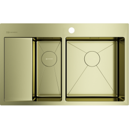 Omoikiri Akisame 78-2-R-LG нерж. сталь/светлое золото