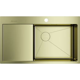 Omoikiri Akisame 86-R Side-LG нерж. сталь/светлое золото