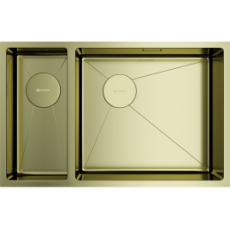 Omoikiri Taki 69-2-U/IF-R Side-LG нерж. сталь/светлое золото