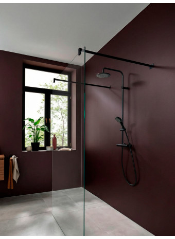 Душевая система Hansgrohe Vernis Blend Showerpipe 200: элегантность черного и комфорт термостата