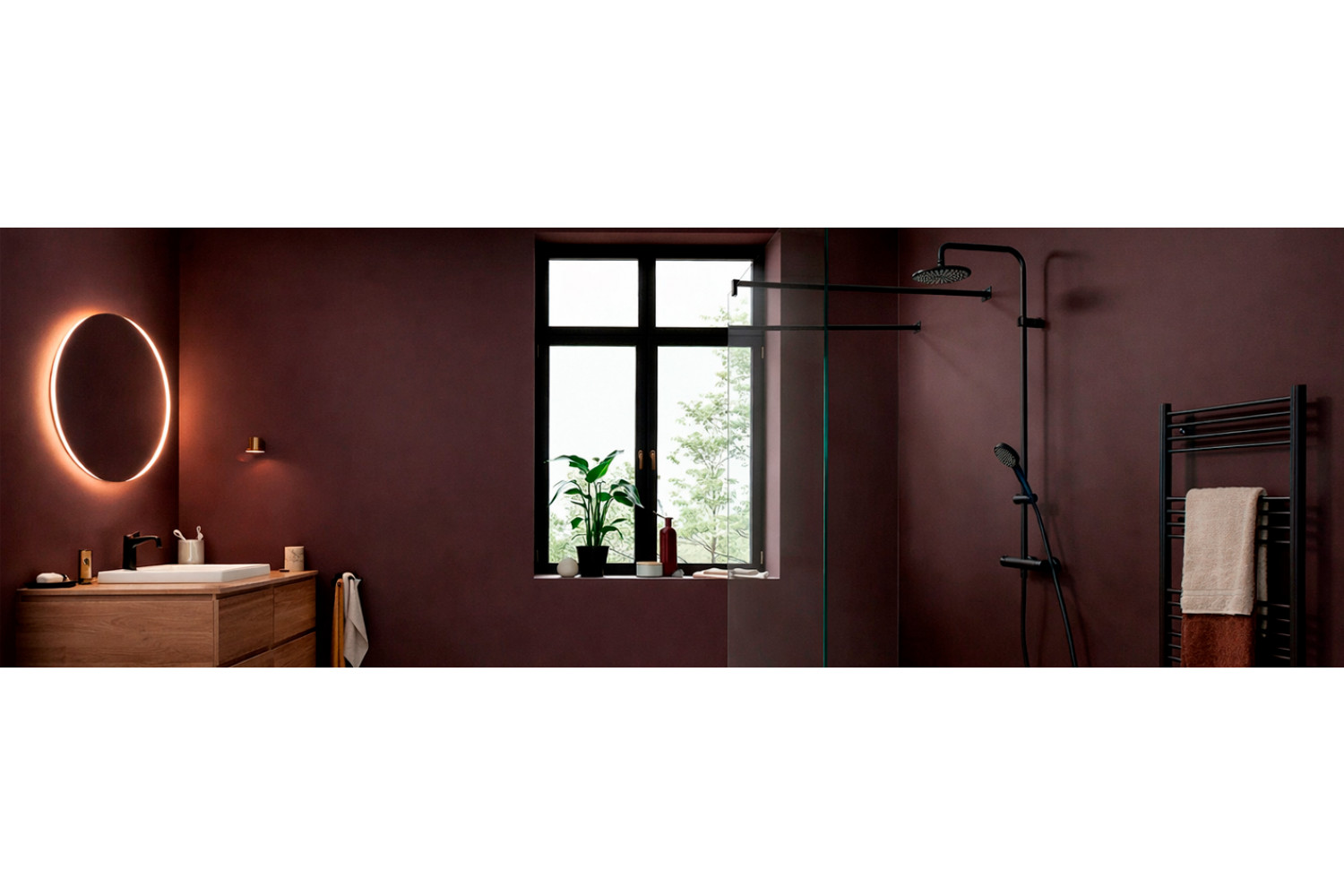 Душевая система Hansgrohe Vernis Blend Showerpipe 200: элегантность черного и комфорт термостата