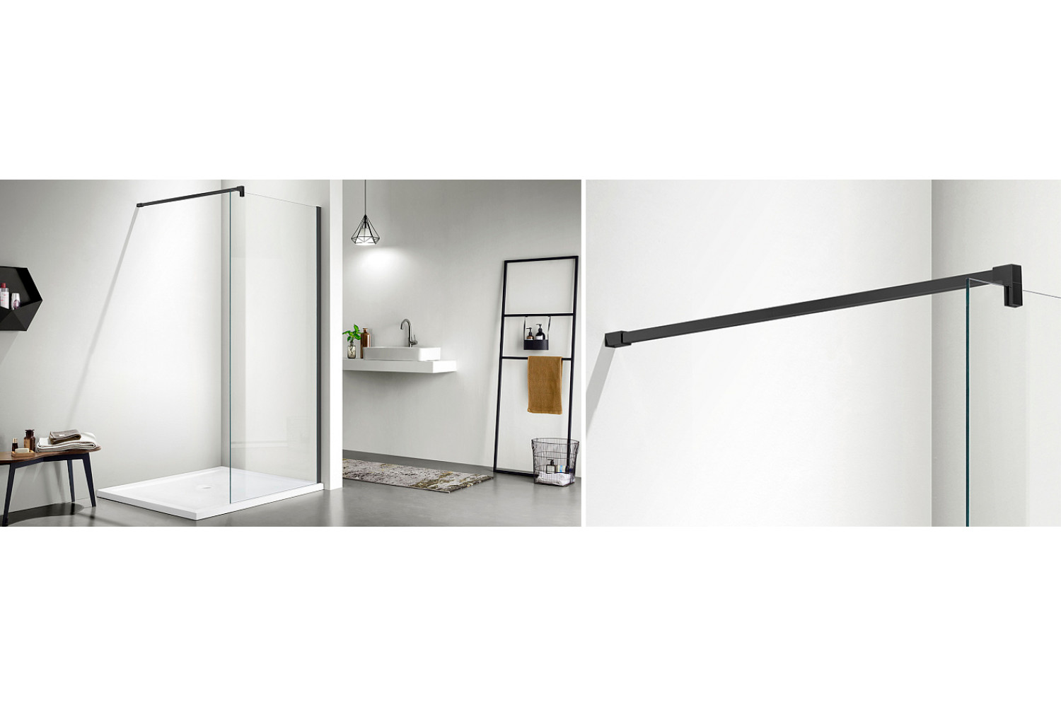 Новинка: душевая перегородка Azario CHICAGO Walk-in (AZ-NAR6310 1200 Black)