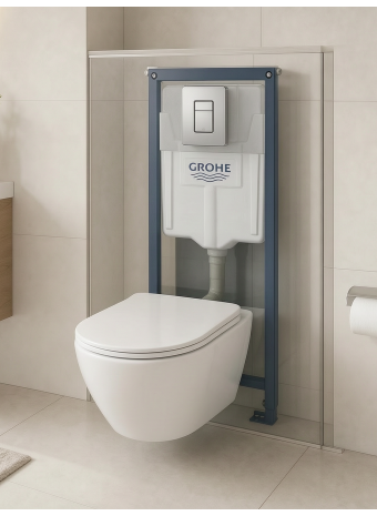 Комплект инсталляции GROHE Rapid SL 3 в 1 с подвесным унитазом Azario Grado: надежность и комфорт