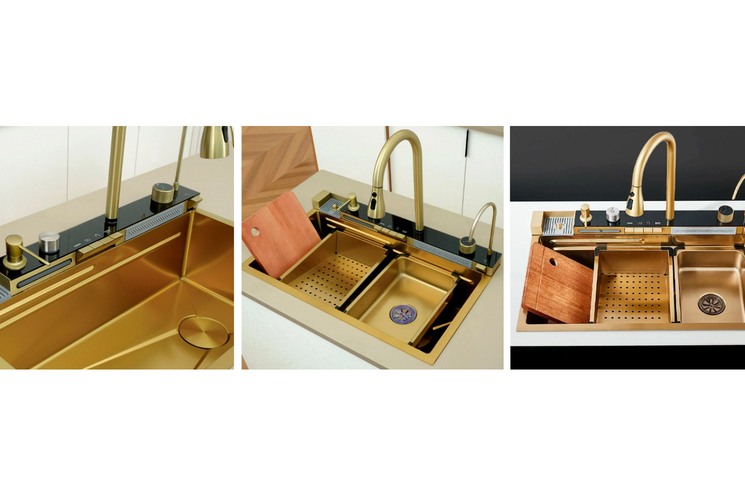 Многофункциональная кухонная мойка GLORIA Nano GOLD
