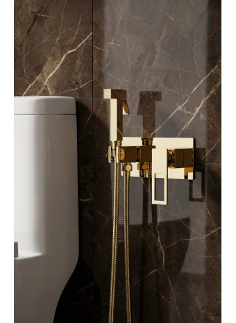 Гигиенический душ BOHEME Q 147-GG (золото) со смесителем