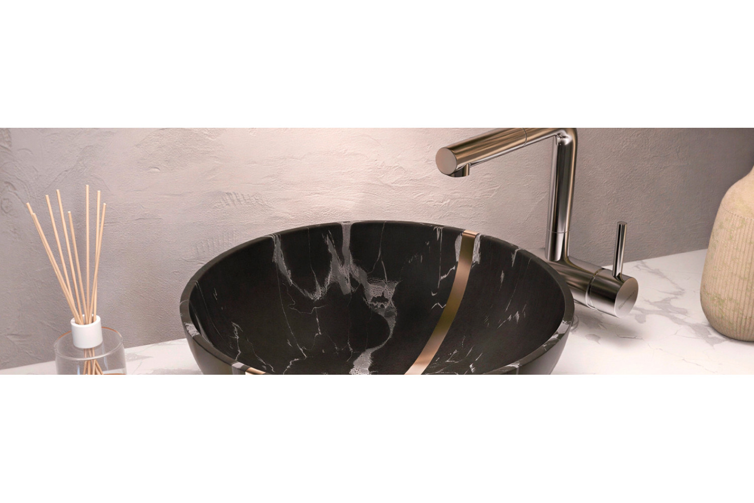 Раковина Omoikiri Hitomi BL Marble 4972077 Natceramic в черном мраморе