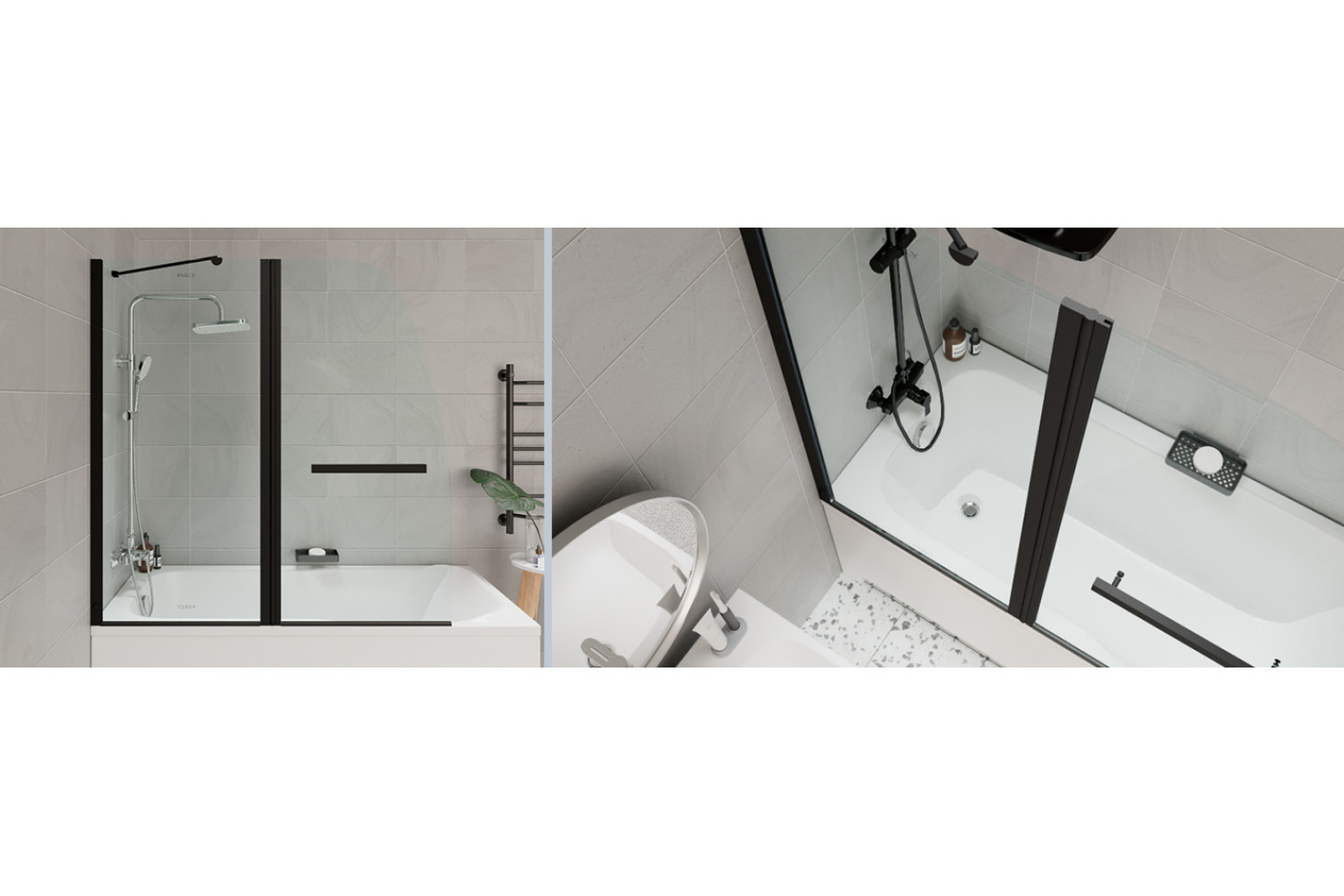 Шторка для ванной распашная PARLY F03B