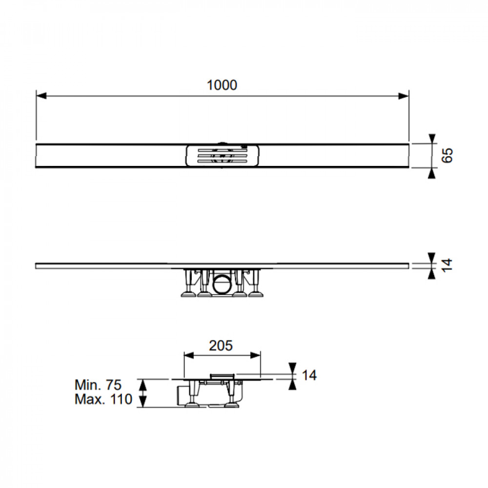 Комплект TECE TECElineo  для установки подрезногодренажного профиля