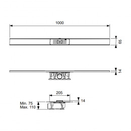 Комплект TECE TECElineo  для установки подрезногодренажного профиля