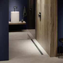 Профиль для душа TECE TECEdrainprofile с цветным PVD покрытием Чёрный хром 670901  (90 см сатин)