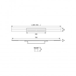 Профиль для душа TECE TECEdrainprofile с цветным PVD покрытием Позолоченный 671202 (120 см сатин )