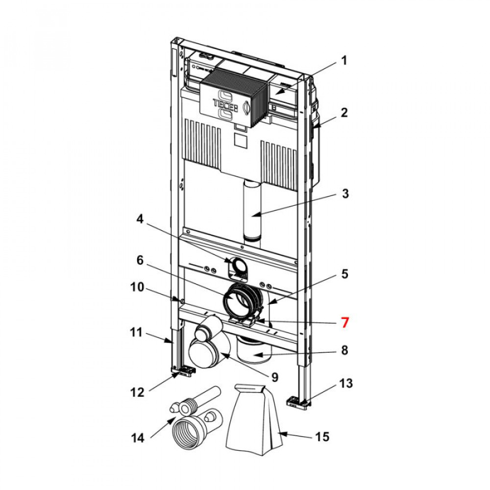 Держатель фанового отвода в комплекте, TECE