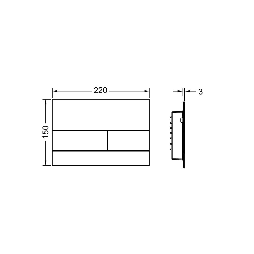 TECE TECEsquare II  панель смыва с двумя клавишами металлическая Белый 9240832