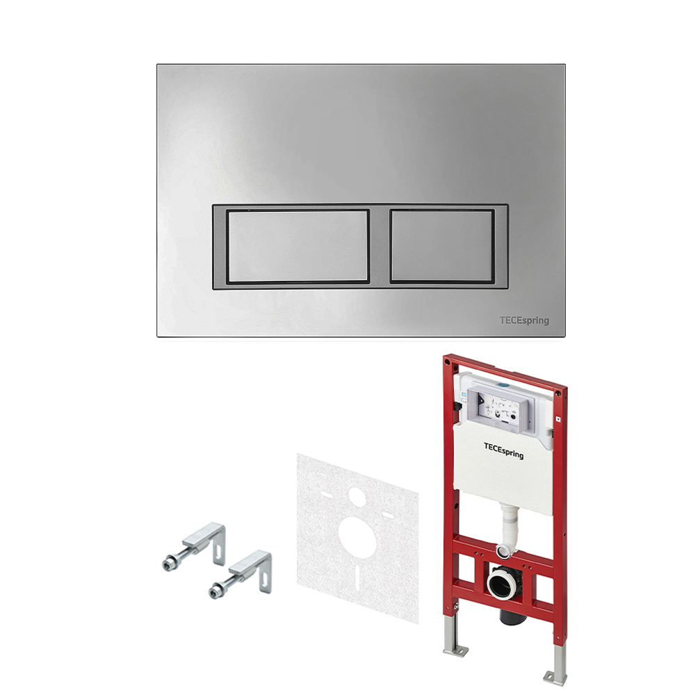 TECE TECEspring V Комплект TECEspring для установки подвесного унитаза с панелью смыва TECEspring V панель смыва хром глянцевая S955201