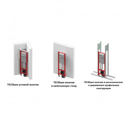 Узкая инсталляция TECE TECEbase для подвесного унитаза, с бачком, ширина 320 мм, высота 1120 мм, 9400440