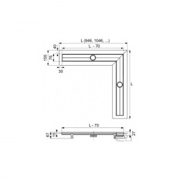 Дренажный канал угловой 900*900 мм