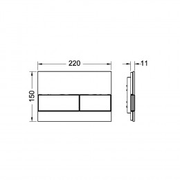 TECE TECEsquare панель смыва с двумя клавишами стеклянная Стекло черное клавиши позолоченные 9240808