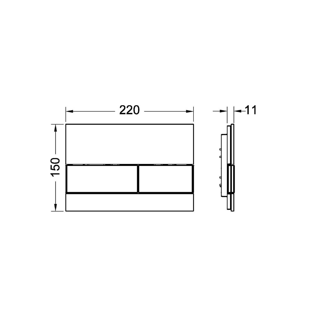 TECE TECEsquare панель смыва с двумя клавишами стеклянная Черный 9240809