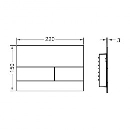 TECEsquare II PVD Металлическая панель смыва для унитазов с цветным PVD покрытием сатин никелированный покрытие против отпечатков пальцев 9240843