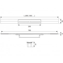 TECE TECEdrainprofile Профиль для душа с черным PVD покрытием черный 671621 (160 см сатин)