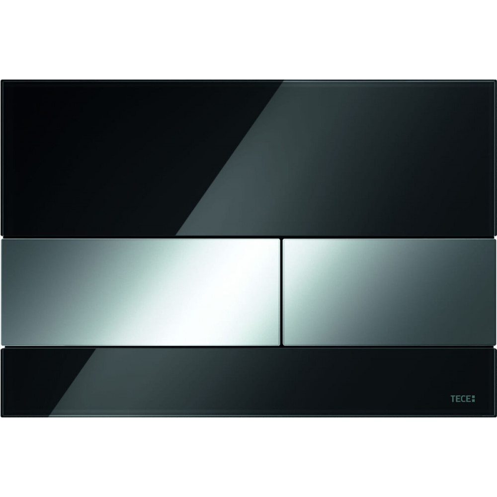 TECE TECEsquare панель смыва с двумя клавишами стеклянная Стекло черное клавиши Хром глянцевый 9240807