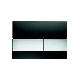 TECE TECEsquare панель смыва с двумя клавишами стеклянная Стекло черное клавиши Хром глянцевый 9240807